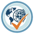 Globe check icon